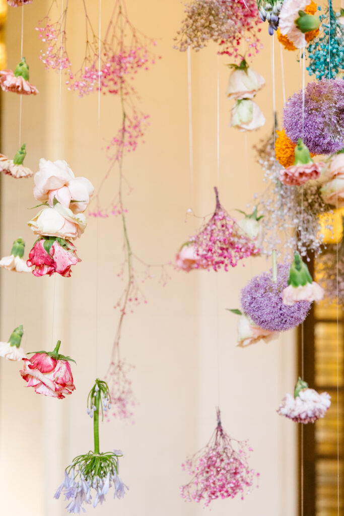 San Francisco Kohl Mansion Colorful City Wedding colorful floral chandelier